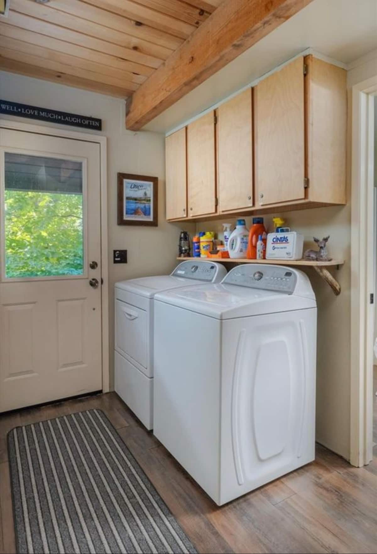 In-home laundry area with washer and dryer