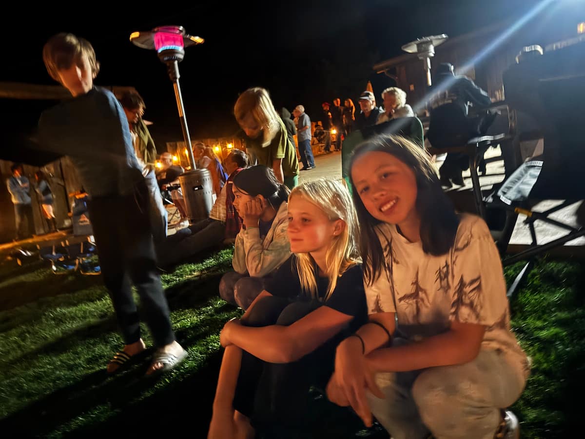 Guests enjoying a relaxed mountain evening